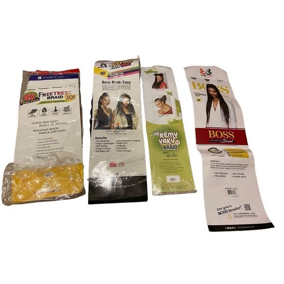 Lot Of 4 Partial Packs Braiding Hair Extensions Pre Stretched - Picture 2 of 10